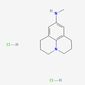 molecular formula C13H20Cl2N2 B12760238 Methylamine, N-(2,3,6,7-tetrahydro-1H,5H-benzo(ij)quinolizin-9-yl)-, dihydrochloride CAS No. 102489-72-5