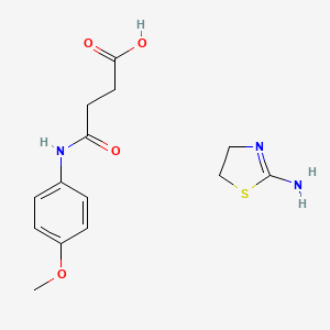 molecular formula C14H19N3O4S B12760250 4,5-Dihydro-1,3-thiazol-2-amine;4-(4-methoxyanilino)-4-oxobutanoic acid CAS No. 171088-74-7
