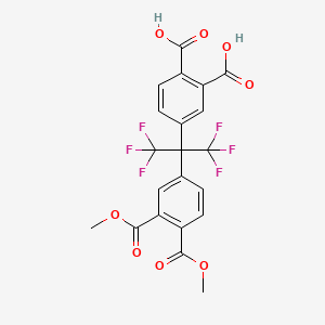 molecular formula C21H14F6O8 B12760257 1,2-Benzenedicarboxylic acid, 4,4'-(2,2,2-trifluoro-1-(trifluoromethyl)ethylidene)bis-, ar,ar'-dimethyl ester CAS No. 136403-85-5