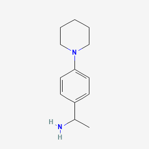 B1276026 1-(4-Piperidin-1-yl-phenyl)-ethylamine CAS No. 869943-44-2