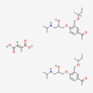 molecular formula C42H66N2O12 B12760275 1-[3-(butan-2-yloxymethyl)-4-[2-hydroxy-3-(propan-2-ylamino)propoxy]phenyl]ethanone;(E)-but-2-enedioic acid CAS No. 104450-07-9