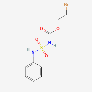 molecular formula C9H11BrN2O4S B12760305 Carbamic acid, ((phenylamino)sulfonyl)-, 2-bromoethyl ester CAS No. 87708-05-2