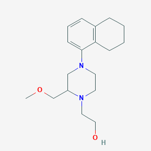 molecular formula C18H28N2O2 B12760316 alpha-Methoxymethyl-4-(5,6,7,8-tetrahydro-1-naphthyl)-1-piperazineethanol CAS No. 102233-22-7