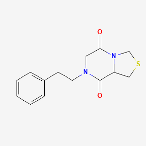 molecular formula C14H16N2O2S B12760324 Tetrahydro-7-(2-phenylethyl)-3H-thiazolo(3,4-a)pyrazine-5,8-dione CAS No. 95110-28-4