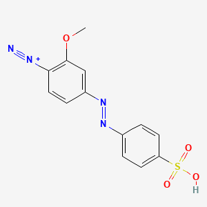 molecular formula C13H11N4O4S+ B12760336 Benzenediazonium, 2-methoxy-4-((4-sulfophenyl)azo)-, inner salt CAS No. 72152-94-4