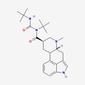 molecular formula C25H36N4O2 B12760360 N-tert-Butyl-((tert-butylamino)carbonyl)-6-methylergoline-8-beta-carboxamide CAS No. 81409-82-7