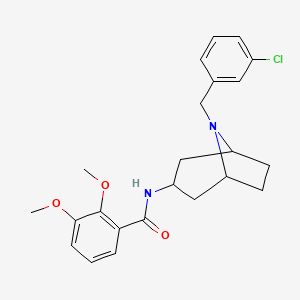 molecular formula C23H27ClN2O3 B12760376 exo-N-(8-((3-Chlorophenyl)methyl)-8-azabicyclo(3.2.1)oct-3-yl)-2,3-dimethoxybenzamide CAS No. 83130-99-8