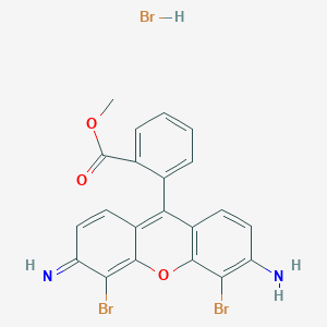 molecular formula C21H15Br3N2O3 B12760425 methyl 2-(3-amino-4,5-dibromo-6-iminoxanthen-9-yl)benzoate;hydrobromide CAS No. 333957-97-4