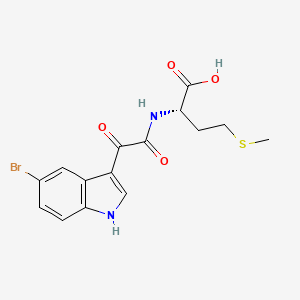 molecular formula C15H15BrN2O4S B12760447 Methionine, N-((5-bromo-3-indolyl)oxalyl)- CAS No. 117197-03-2