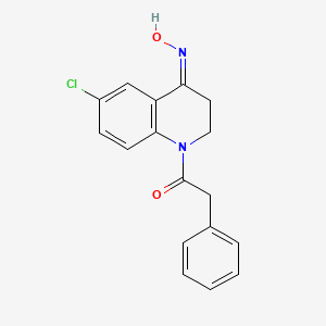 molecular formula C17H15ClN2O2 B12760456 6-Chloro-1-(phenylacetyl)-2,3-dihydro-4(1H)-quinolinone 4-oxime CAS No. 81892-39-9