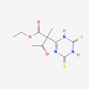 molecular formula C10H13N3O3S2 B12760465 Ethyl 2-(4,6-dimercapto-1,3,5-triazin-2-yl)-2-methyl-3-oxobutanoate CAS No. 6958-50-5