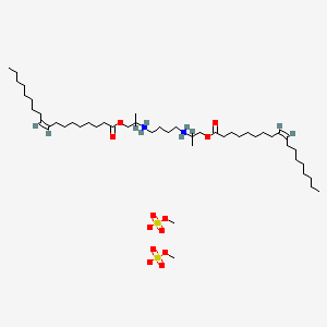 molecular formula C48H96N2O12S2 B12760467 N,N'-Tetramethylenebis(1-methyl-2-(oleoyloxy)ethylammonium) dimethyl bis(sulphate) CAS No. 79855-94-0