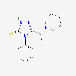 molecular formula C15H20N4S B1276050 4-phenyl-5-[1-(piperidin-1-yl)ethyl]-4H-1,2,4-triazole-3-thiol 