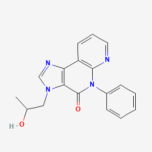 molecular formula C18H16N4O2 B12760511 3-(2-Hydroxypropyl)-5-phenyl-3H-imidazo(4,5-c)(1,8)naphthyridin-4(5H)-one CAS No. 139482-53-4