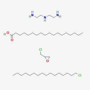 molecular formula C41H87Cl2N3O3 B12760564 N'-(2-aminoethyl)ethane-1,2-diamine;1-chlorohexadecane;2-(chloromethyl)oxirane;octadecanoic acid CAS No. 73018-50-5