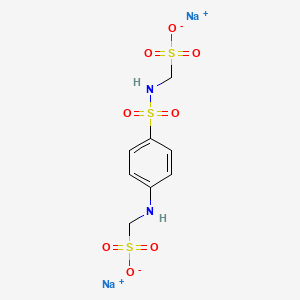 molecular formula C8H10N2Na2O8S3 B12760577 Disodium (((4-((sulphonatomethyl)amino)phenyl)sulphonyl)amino)methanesulphonate CAS No. 94135-88-3
