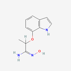 molecular formula C11H13N3O2 B12760591 N-Hydroxy-2-(1H-indol-7-yloxy)propanimidamide CAS No. 86346-62-5
