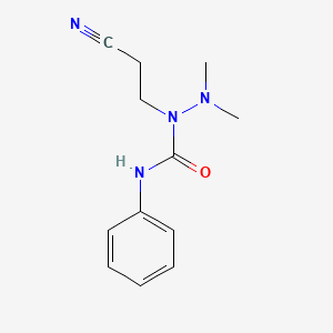 molecular formula C12H16N4O B12760593 3-(2,2-Dimethyl-1-phenylcarbamoylhydrazino)propionitrile CAS No. 96804-19-2