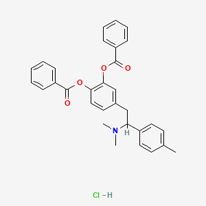 molecular formula C31H30ClNO4 B12760607 N,N-Dimethyl-2-(3,4-dibenzoyloxyphenyl)-1-(4-tolyl)ethylamine hydrochloride CAS No. 87213-07-8
