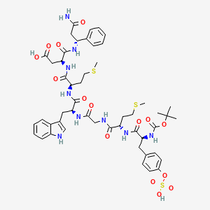 molecular formula C50H65N9O15S3 B12760748 Cholecystokinin (27-33), t-butyloxycarbonyl- CAS No. 20987-59-1