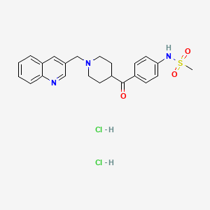 molecular formula C23H27Cl2N3O3S B12760829 Methanesulfonamide, N-(4-((1-(3-quinolinylmethyl)-4-piperidinyl)carbonyl)phenyl)-, dihydrochloride CAS No. 113559-81-2