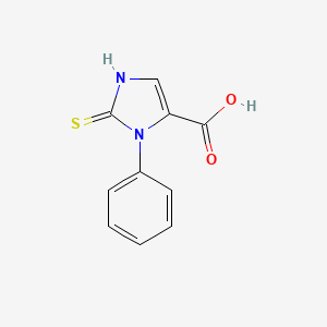 molecular formula C10H8N2O2S B1276083 3-phenyl-2-thioxo-2,3-dihydro-1H-imidazole-4-carboxylic acid CAS No. 99361-29-2