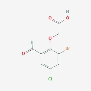 molecular formula C9H6BrClO4 B1276086 (2-Bromo-4-chloro-6-formylphenoxy)acetic acid CAS No. 590395-61-2