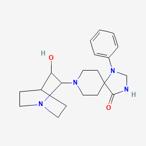 molecular formula C20H28N4O2 B12761012 8-(3-Hydroxy-2-quinuclidinyl)-1-phenyl-1,3,8-triazaspiro(4.5)decan-4-one CAS No. 102504-85-8