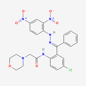 molecular formula C25H23ClN6O6 B12761054 N-(4-Chloro-2-(((2,4-dinitrophenyl)hydrazono)phenylmethyl)phenyl)-4-morpholineacetamide CAS No. 102996-76-9
