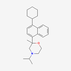 molecular formula C24H33NO B12761089 2-(4-Cyclohexyl-1-naphthalenyl)-2-methyl-4-(1-methylethyl)morpholine CAS No. 109461-34-9