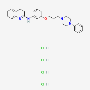 molecular formula C28H36Cl4N4O B12761102 2-Quinolinamine, 3,4-dihydro-N-(3-(3-(4-phenyl-1-piperazinyl)propoxy)phenyl)-, tetrahydrochloride CAS No. 85868-62-8