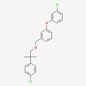 molecular formula C23H22Cl2O2 B12761139 Benzene, 1-((2-(4-chlorophenyl)-2-methylpropoxy)methyl)-3-(3-chlorophenoxy)- CAS No. 81762-05-2