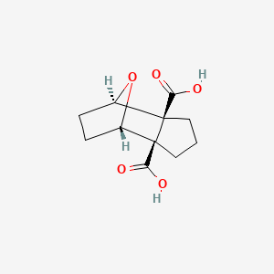 molecular formula C11H14O5 B12761147 Hexahydro-4,7-epoxy-1H-indene-3a,7a-dicarboxylic acid, (3a-alpha,4-alpha,7-alpha,7a-alpha)- CAS No. 127311-85-7