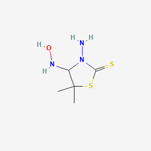 molecular formula C5H11N3OS2 B1276115 3-Amino-4-(hydroxyamino)-5,5-dimethyl-1,3-thiazolidine-2-thione CAS No. 112475-86-2