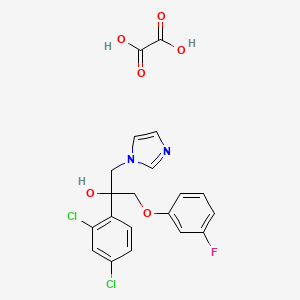 molecular formula C20H17Cl2FN2O6 B12761175 2-(2,4-Dichlorophenyl)-3-(m-fluorophenoxy)-1-(imidazol-1-yl)-2-propanol oxalate CAS No. 83338-01-6