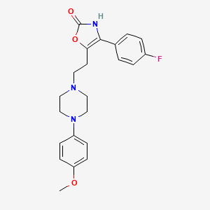 molecular formula C22H24FN3O3 B12761186 2(3H)-Oxazolone, 4-(4-fluorophenyl)-5-(2-(4-(4-methoxyphenyl)-1-piperazinyl)ethyl)- CAS No. 120944-11-8