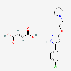 molecular formula C19H22ClN3O5 B12761189 (E)-but-2-enedioic acid;5-(4-chlorophenyl)-3-(2-pyrrolidin-1-ylethoxy)-1H-pyrazole CAS No. 86871-55-8