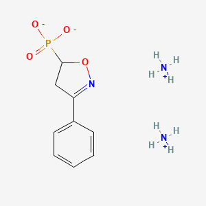 molecular formula C9H16N3O4P B12761190 3-Phenyl-2-isoxazolin-5-ylphosphonic acid diammonium salt CAS No. 125674-53-5