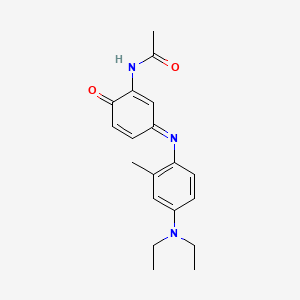molecular formula C19H23N3O2 B12761195 Acetamide, N-(3-((4-(diethylamino)-2-methylphenyl)imino)-6-oxo-1,4-cyclohexadien-1-yl)- CAS No. 96141-86-5