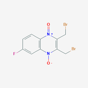 molecular formula C10H7Br2FN2O2 B12761242 Quinoxaline, 2,3-bis(bromomethyl)-6-fluoro-, 1,4-dioxide CAS No. 84044-36-0