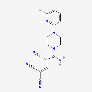 molecular formula C16H14ClN7 B1276126 4-Amino-4-[4-(6-chloro-2-pyridinyl)piperazino]-1,3-butadiene-1,1,3-tricarbonitrile 