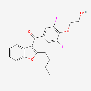 molecular formula C21H20I2O4 B12761287 Amiodarone metabolite M5 CAS No. 135048-44-1