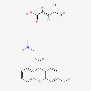 molecular formula C24H27NO4S B12761309 N,N-Dimethyl-3-(3-ethyl-9H-thioxanthen-9-ylidene)-1-propanamine fumarate CAS No. 84964-72-7