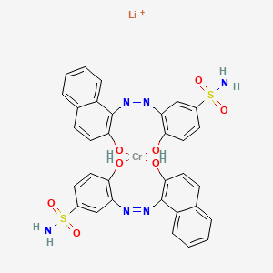 molecular formula C32H26CrLiN6O8S2+ B12761317 Lithium bis(4-hydroxy-3-((2-hydroxy-1-naphthyl)azo)benzene-1-sulphonamidato(2-))chromate(1-) CAS No. 83804-11-9