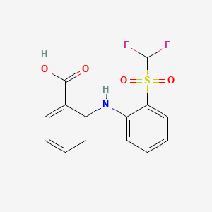 molecular formula C14H11F2NO4S B12761320 Anthranilic acid, N-(o-((difluoromethyl)sulfonyl)phenyl)- CAS No. 51679-51-7