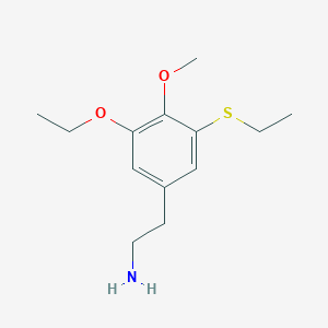 molecular formula C13H21NO2S B12761337 2-(3-Ethoxy-5-(ethylthio)-4-methoxyphenyl)ethanamine CAS No. 90132-51-7
