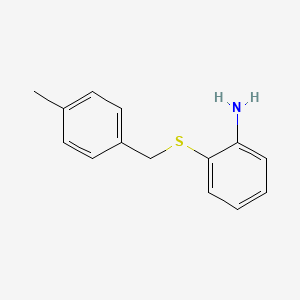 molecular formula C14H15NS B1276135 2-[(4-Methylbenzyl)sulfanyl]aniline CAS No. 136620-24-1