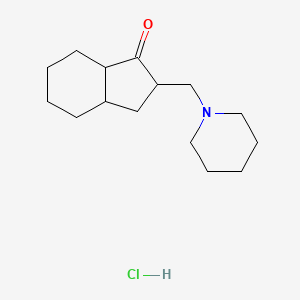 molecular formula C15H26ClNO B12761364 2-(1-Piperidinomethyl)hexahydro-1-indanone hydrochloride CAS No. 88364-37-8