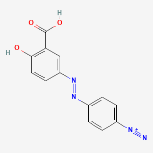 molecular formula C13H9N4O3+ B12761394 Benzenediazonium, 4-((3-carboxy-4-hydroxyphenyl)azo)-, inner salt CAS No. 72152-89-7