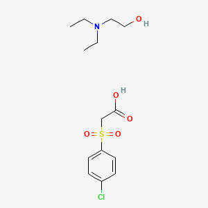 molecular formula C14H22ClNO5S B12761396 ((p-Chlorophenyl)sulfonyl)acetic acid diethylaminoethanol CAS No. 102582-97-8